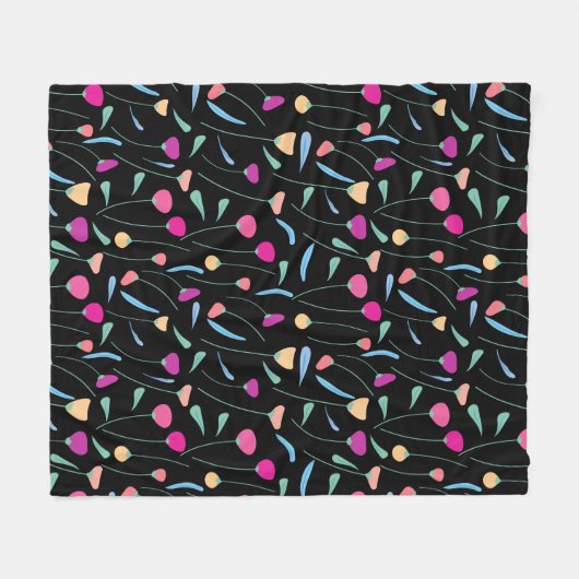 Couverture Polaire Fleurs colorées (Devant (Horizontal))