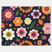 Couverture Polaire Fleurs Colorées (Devant (Horizontal))