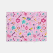 Couverture Polaire Fleurs colorées Abeilles Oiseaux (Devant (Horizontal))