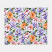 Couverture Polaire Fleurs colorées assourdies Fleur boho (Devant (Horizontal))