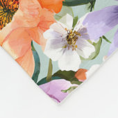 Couverture Polaire Fleurs colorées assourdies Fleur boho (Coin)