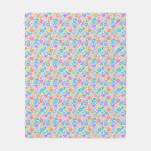 Couverture Polaire Fleurs colorées dans étoiles scintillantes motif o (Devant)