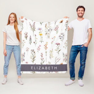 Couverture Polaire Fleurs colorées, Fleurs sauvages, Verdure, Votre N