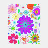 Couverture Polaire Fleurs colorées Motif (Devant)