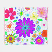 Couverture Polaire Fleurs colorées Motif (Devant (Horizontal))