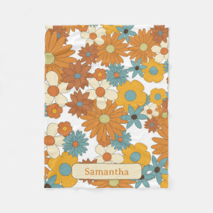 Couverture Polaire Fleurs colorées rétro Motif