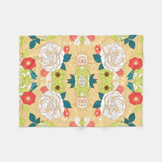 Couverture Polaire Fleurs colorées symétriques (Devant (Horizontal))