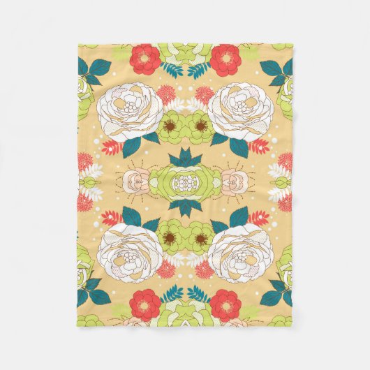 Couverture Polaire Fleurs colorées symétriques (Devant)