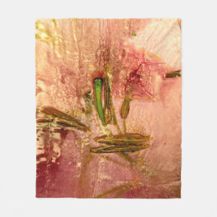 Couverture Polaire Fleurs congelées et feuilles. Les fleurs dans le b