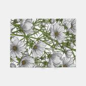 Couverture Polaire Fleurs cosmos blanches (Devant (Horizontal))