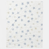 Couverture Polaire Fleurs Crème Bleu Chic (Devant)