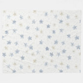 Couverture Polaire Fleurs Crème Bleu Chic (Devant (Horizontal))