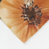 Couverture Polaire Fleurs Crème Orange (Coin)