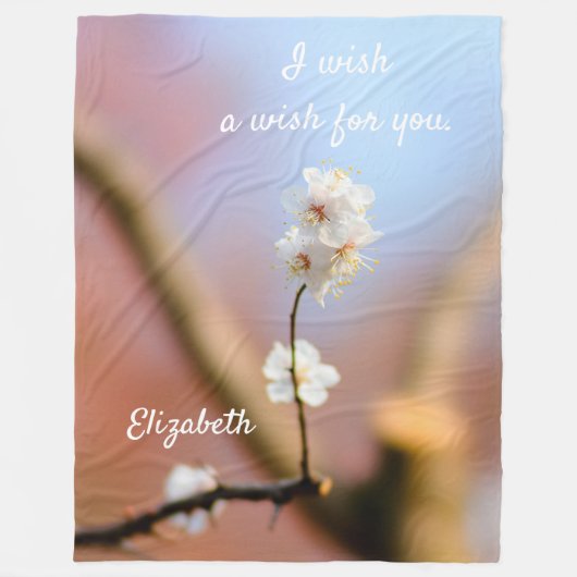 Couverture Polaire Fleurs d'abricot japonaises délicates (Devant)