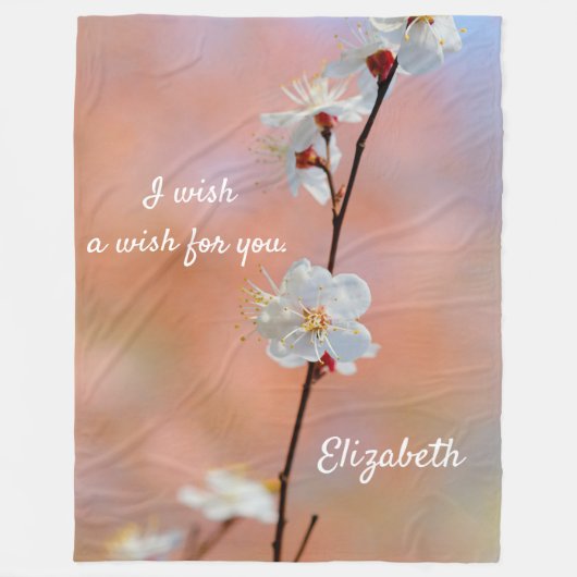 Couverture Polaire Fleurs d'abricot japonaises précieuses (Devant)