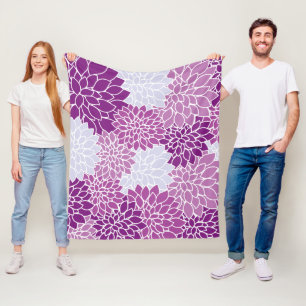 Couverture Polaire Fleurs Dahlia, Motif De Fleurs, Dahlia Violet