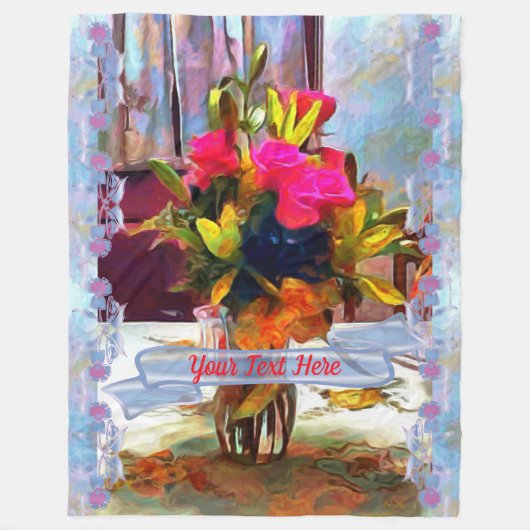 Couverture Polaire Fleurs d'amour PM0001 (Devant)