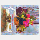 Couverture Polaire Fleurs d'amour PM0001 (Devant (Horizontal))