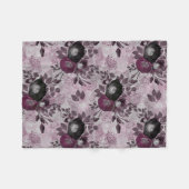 Couverture Polaire Fleurs d'aquarelle bordeaux. (Devant (Horizontal))