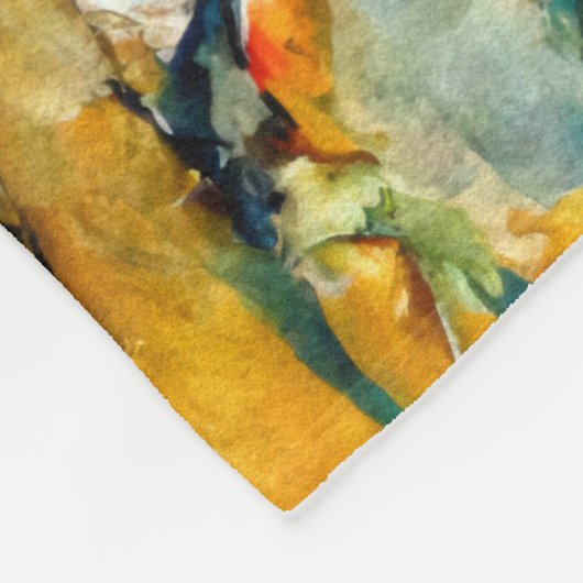 Couverture Polaire Fleurs d'aquarelle colorées (Coin)