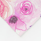 Couverture Polaire Fleurs d'aquarelle et feuilles 3 (Coin)