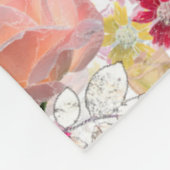 Couverture Polaire Fleurs d'aquarelle rose et rouge. (Coin)