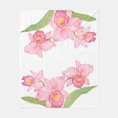 Couverture Polaire Fleurs d'aquarelle rose exotique (Devant)