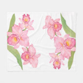 Couverture Polaire Fleurs d'aquarelle rose exotique (Devant (Horizontal))
