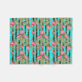 Couverture Polaire Fleurs d'aquarelle rose rose roses romes florales (Devant (Horizontal))