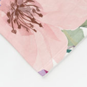 Couverture Polaire Fleurs d'aquarelle violet rose Boho (Coin)