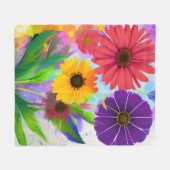 Couverture Polaire Fleurs d'art pop (Devant (Horizontal))