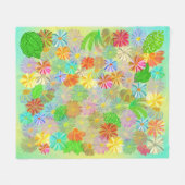 COUVERTURE POLAIRE FLEURS D'ASTER & CONE & COULEUR D'EAU TROPICALE FE (Devant (Horizontal))