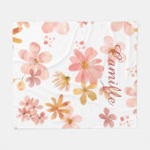 Couverture Polaire Fleurs d'automne nom orange pêche (Devant (Horizontal))