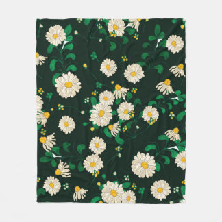 Couverture Polaire Fleurs de broderie et motif sans couture feuille. 