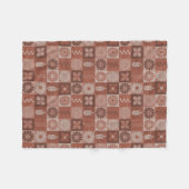 Couverture Polaire Fleurs de Burlap Brown rustique Feuille Blanche en (Devant (Horizontal))