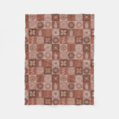 Couverture Polaire Fleurs de Burlap Brown rustique Feuille Blanche en (Devant)