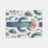 Couverture Polaire Fleurs de cactus (Devant (Horizontal))