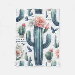 Couverture Polaire Fleurs de cactus