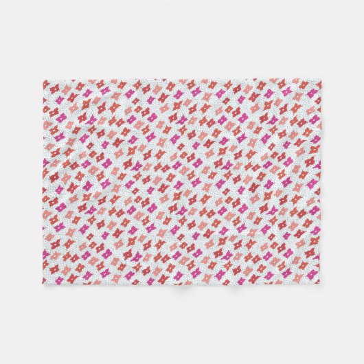 Couverture Polaire Fleurs de célébration et pois (Devant (Horizontal))