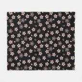 Couverture Polaire Fleurs de cerisier, design japonais (Devant (Horizontal))