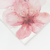 Couverture Polaire Fleurs de cerisier rose blanc (Coin)