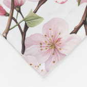 Couverture Polaire Fleurs de cerisier rose joli (Coin)