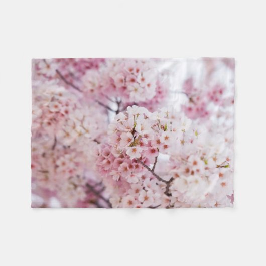 Couverture Polaire Fleurs de cerisiers (Devant (Horizontal))