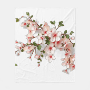 Couverture Polaire Fleurs de cerisiers Art Nouveau avec du lierre