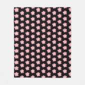 Couverture Polaire Fleurs de cerisiers en noir (Devant)