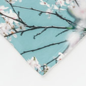 Couverture Polaire Fleurs de cerisiers : tendance florale turquoise (Coin)
