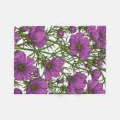 Couverture Polaire Fleurs de cosmos violet (Devant (Horizontal))