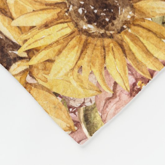 Couverture Polaire Fleurs de couleur aquarelle (Coin)