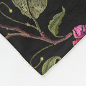 Couverture Polaire Fleurs de datura brodées : Art Botanique (Coin)