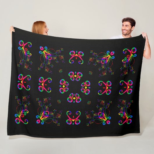 Couverture Polaire Fleurs de Fiesta Dansante (En situation)